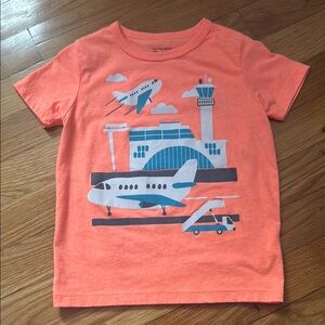 The Children's Place Orange Airplane Graphic Tee